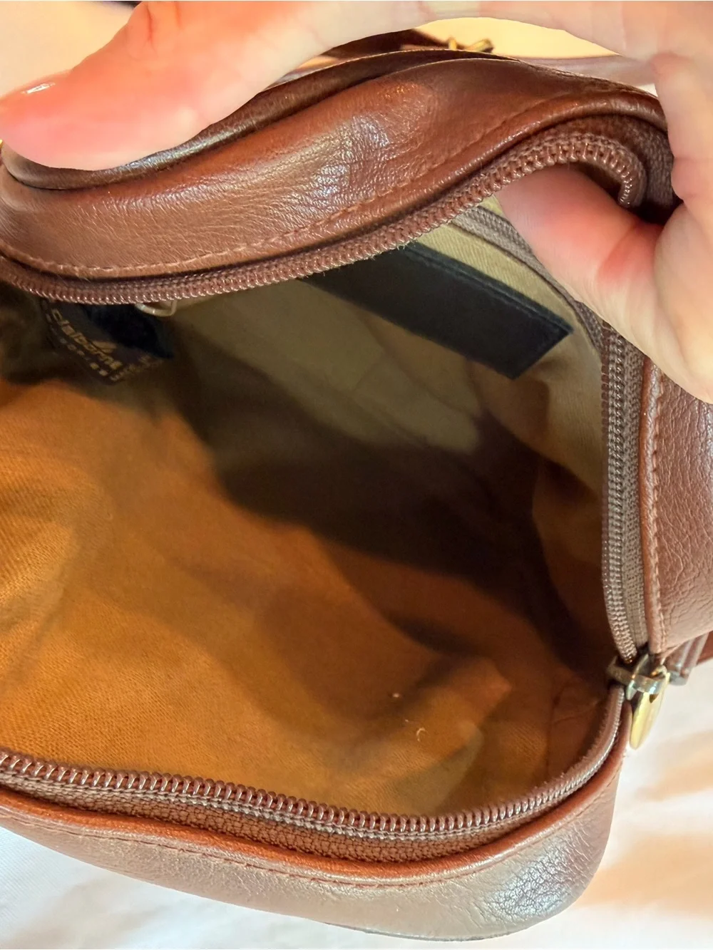 Vintage Liz Claiborne Brown Leather Satchel Messenger Crossbody Blazer Bag